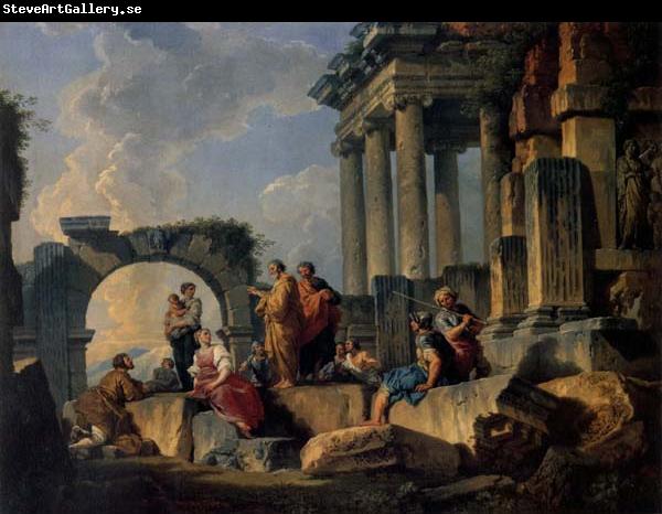 Panini, Giovanni Paolo Ruins with Scene of the Apostle Paul Preaching